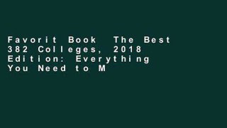 Favorit Book  The Best 382 Colleges, 2018 Edition: Everything You Need to Make the Right College