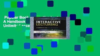 Popular Book  Interactive Lecturing: A Handbook for College Faculty Unlimited acces Best Sellers