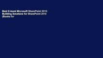 Best E-book Microsoft SharePoint 2010: Building Solutions for SharePoint 2010 (Books for