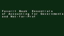 Favorit Book  Essentials of Accounting for Governmental and Not-for-Profit Organizations Unlimited