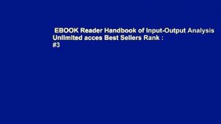 EBOOK Reader Handbook of Input-Output Analysis Unlimited acces Best Sellers Rank : #3