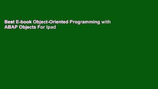 Best E-book Object-Oriented Programming with ABAP Objects For Ipad