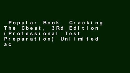 Popular Book  Cracking The Cbest, 3Rd Edition (Professional Test Preparation) Unlimited acces
