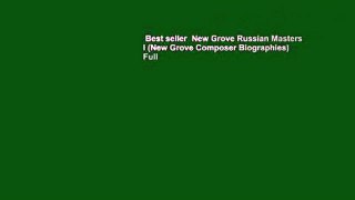 Best seller  New Grove Russian Masters I (New Grove Composer Biographies)  Full