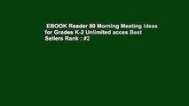 EBOOK Reader 80 Morning Meeting Ideas for Grades K-2 Unlimited acces Best Sellers Rank : #2