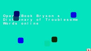 Open EBook Bryson s Dictionary of Troublesome Words online