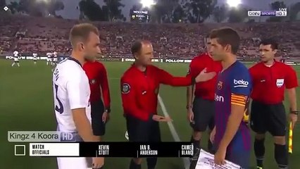 ملخص مباراة برشلونة وتوتنهام 2-2 هدف صاروخى ميسى البارسا الجديد - الكاس الدولية للابطال