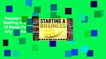 Popular to Favorit  Starting A Business: The 15 Rules For A Successful Business  Any Format