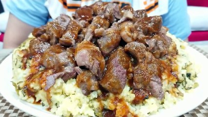 【大食い】ガーリックライス＋ステーキ！3.3kgドカ食い！