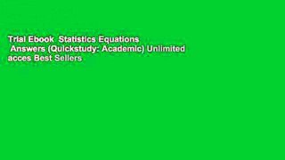 Trial Ebook  Statistics Equations   Answers (Quickstudy: Academic) Unlimited acces Best Sellers