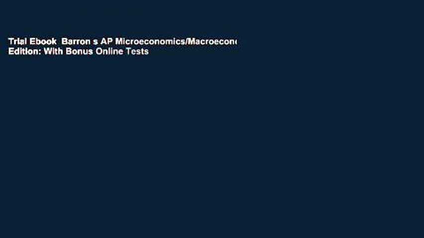 Trial Ebook  Barron s AP Microeconomics/Macroeconomics, 6th Edition: With Bonus Online Tests