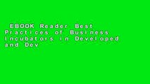 EBOOK Reader Best Practices of Business Incubators in Developed and Developing Countries: the
