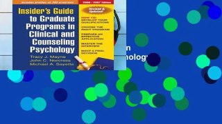 [book] New Insider s Guide to Graduate Programs in Clinical and Counseling Psychology: 2010/2011