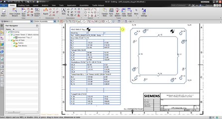 NX 2D Drafting - Create for Hole Table