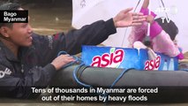 Floods force tens of thousands from their homes in Myanmar