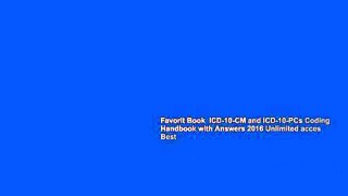 Favorit Book  ICD-10-CM and ICD-10-PCs Coding Handbook with Answers 2016 Unlimited acces Best