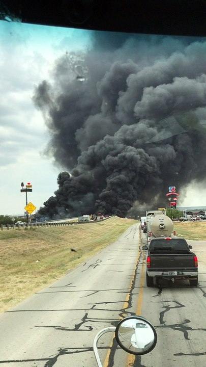 Tanker Fire Creates Huge Plume of Smoke