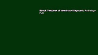 Ebook Textbook of Veterinary Diagnostic Radiology Full