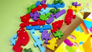 Alphabet Puzzle with Crocodile Toy | Learning Letters of this Educational Playset for Todd