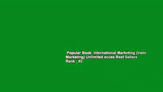 Popular Book  International Marketing (Irwin Marketing) Unlimited acces Best Sellers Rank : #2