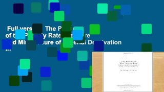 Full version  The Poverty of the Poverty Rate: Measure and Mismeasure of Material Deprivation in