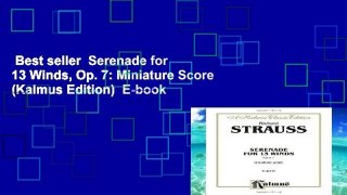 Best seller  Serenade for 13 Winds, Op. 7: Miniature Score (Kalmus Edition)  E-book