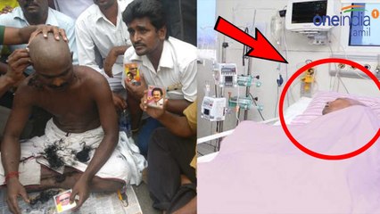 காவேரி மருத்துவமனை முன் திமுக தொண்டர்கள் மொட்டை!- வீடியோ