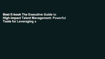 Best E-book The Executive Guide to High-Impact Talent Management: Powerful Tools for Leveraging a