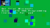 Get Trial Microsoft Access 2010 VBA Programming Inside Out For Ipad