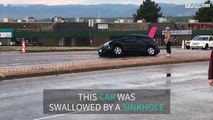 Massive sinkhole swallows car