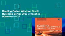 Reading Online Windows Small Business Server 2008 Unleashed D0nwload P-DF