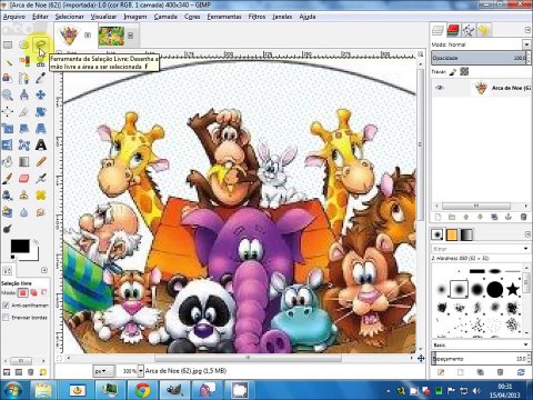 Como preencher parte de uma imagem com outra imagem no GIMP