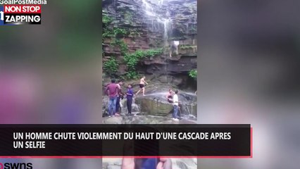 Un homme chute violemment du haut d'une cascade après un selfie (vidéo)