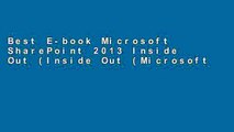 Best E-book Microsoft SharePoint 2013 Inside Out (Inside Out (Microsoft)) Full access