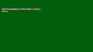View Foundations of Information Systems Ebook
