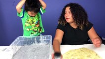 MAKING TWO GALLONS OF HOLO SLIME WITH MY BABY BROTHER GABE