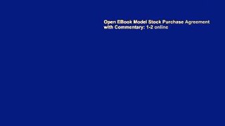 Open EBook Model Stock Purchase Agreement with Commentary: 1-2 online