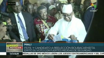 Vota pdte. y candidato a la reelección de Mali Ibrahim Boubacar Keita