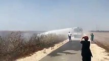 #فيديو آخر اشتعال النيران في أراضي الداخل المحتل بناحل عوز قرب حدود غزة بفعل بالون حارق