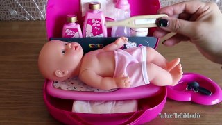 Baby Dolls Nursery Set Kangaroo Bag Vanity Case Bathtub & Sleeping Bag