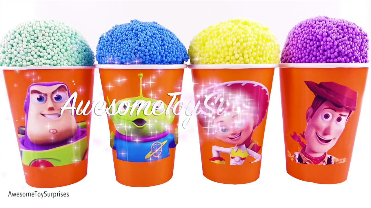 Toy Story 4 Clay Foam Surprise Eggs Cups Play Doh Dippin Dots Toy Surprises Learn Colors