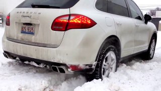 Porsche Cayenne stuck in snow!!!