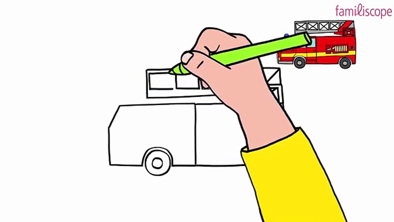 Apprendre à dessiner un camion pour les pompiers en 3 étapes