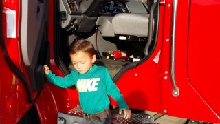Kruz Playing Dadas Rollback Loading The Mini Monster Truck and Winch It