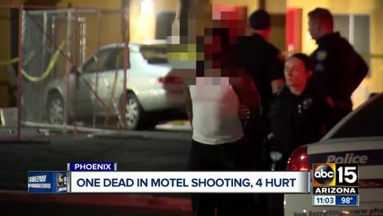 One dead, 4 hurt in Phoenix motel shooting