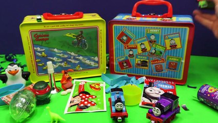 Open Surprise Lunch Boxes with Thomas and Friends and Curious George Toys