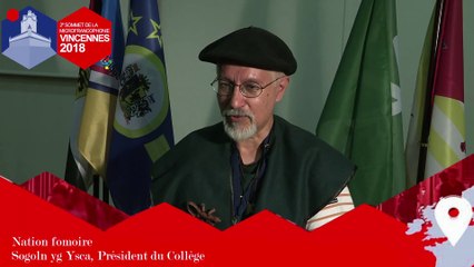 Interview du Président du Collège de l'Institut fomoire - 2e Sommet des micronations francophones, Vincennes 2018