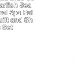 Coastal Aqua Blue Seashells Starfish Seahorses Coral 3pc Full Queen Quilt and Shams Set