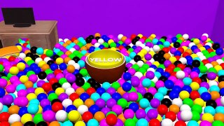Funny Ball Pit Show 3D for Kids to Learn Colors Unboxing Chocolate Surprise Eggs Balls
