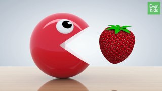 Learning Fruits Name with 3D Pacman EvanKids